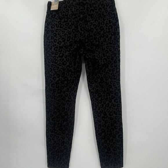 Madewell Black 9” Mid Rise Flocked Leopard Print Skinny Jeans Size 28 - Picture 5 of 7